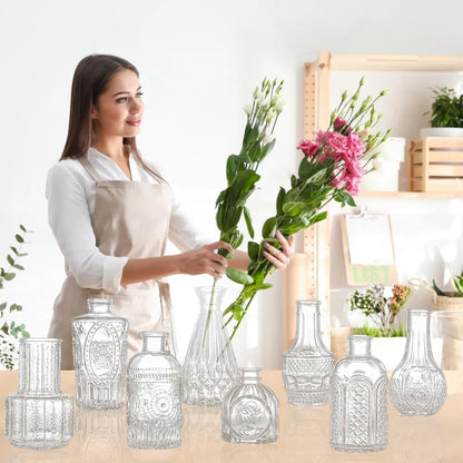 Glass Bud Vase Set of 33 Pcs, Small Vases for Rustic Wedding Centerpieces, Mini Vases Bulk Home Table Flower Decor, Clear Vases