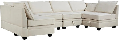 Sofá modular con chaise longue reversible, sofá modular convertible con espacio de almacenamiento