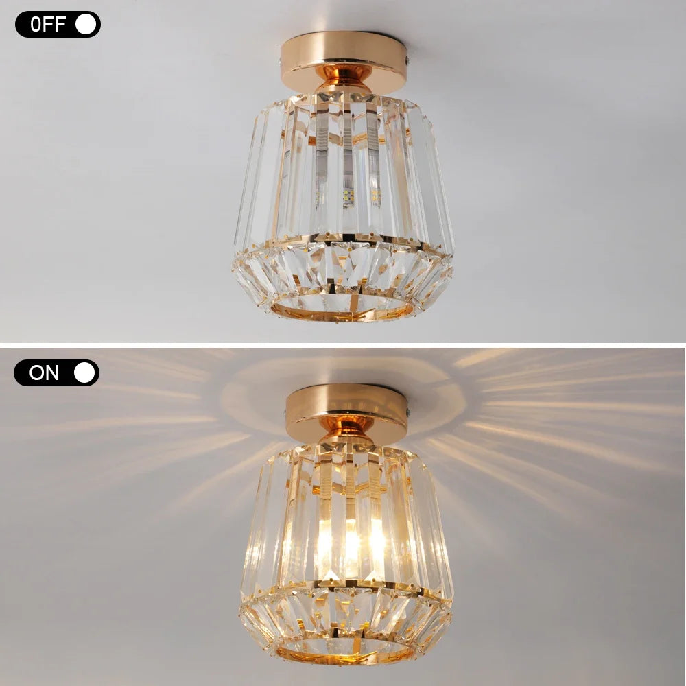 Modern Pendant Light Crystal Led Gold Chandelier Ceiling Lamp Living Dining Room Luminaire Aisle Kitchen Island Decor Fixture