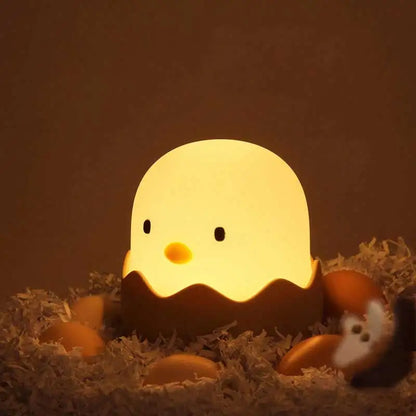 Coquille d'oeuf Poulet Veilleuse Dessin animé LED Lumière Chambre Enfants Tactile Réglable Lumière Rechargeable Lumière Chaude Lumière D'ambiance