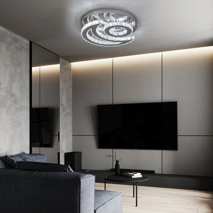 Plafonnier moderne en cristal à LED avec design soleil et lune, luminaire suspendu pour salon, salle à manger, chambre à coucher