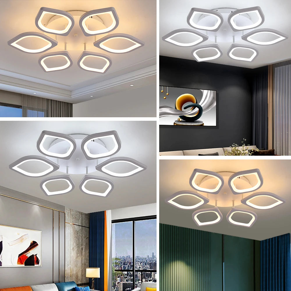 Plafonnier LED moderne en acrylique, éclairage d'intérieur, luminaire décoratif de plafond, idéal pour un salon, une chambre à coucher ou une cuisine