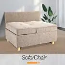 Sofá cama convertible 4 en 1, sofá de dos plazas de tela de lino, sillón reclinable individual con respaldo ajustable en 5 posiciones