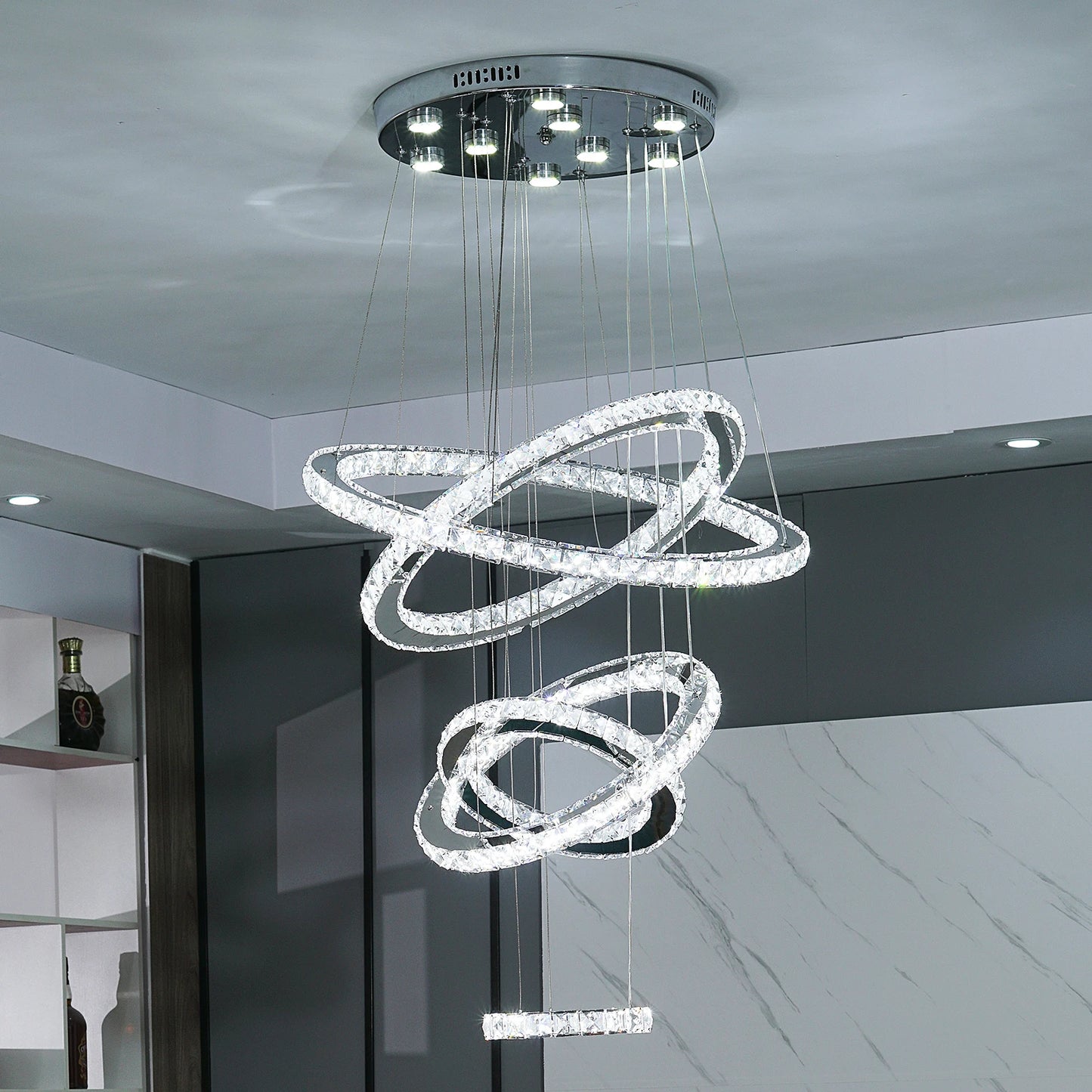 Lustre en cristal moderne grand luminaire suspendu en cristal pour salon chambre plafonnier lustres luminaire plafonnier