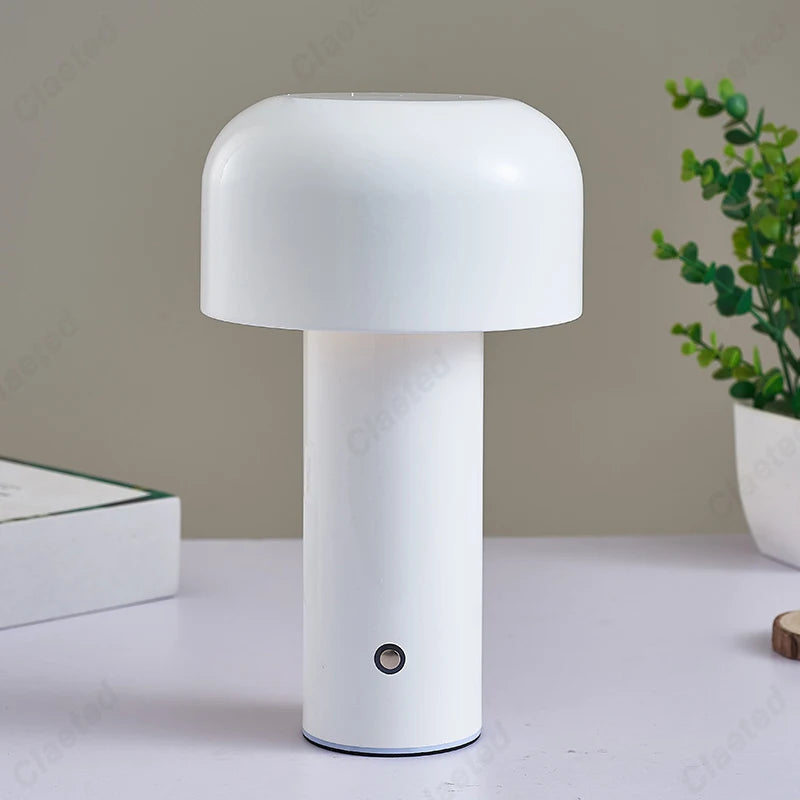 Lampe de table champignon design italien veilleuse portable sans fil tactile rechargeable lampe de décoration lampe de chevet USB lampe de bureau