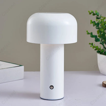 Mushroom Table Lamp Italian Designer Night Light Portable Cordless Touch Rechargeable Decor Lamp USB Bedside Lamp Desktop Lamp