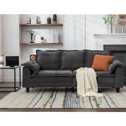 Living Room Sofa with Extra Deep Seats, Comfy Chenille Couches with USB Charging Ports, Tufted Upholstered 3 Seater Sofa