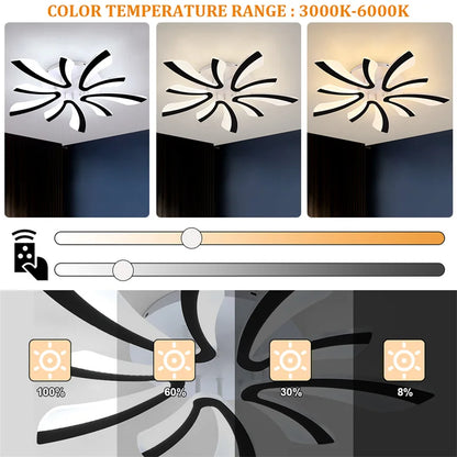 Lámpara de araña LED acrílica moderna para interiores, dormitorio, sala de estar, plafón de atenuación, accesorios de iluminación de cocina, luces colgantes, lustres de decoración