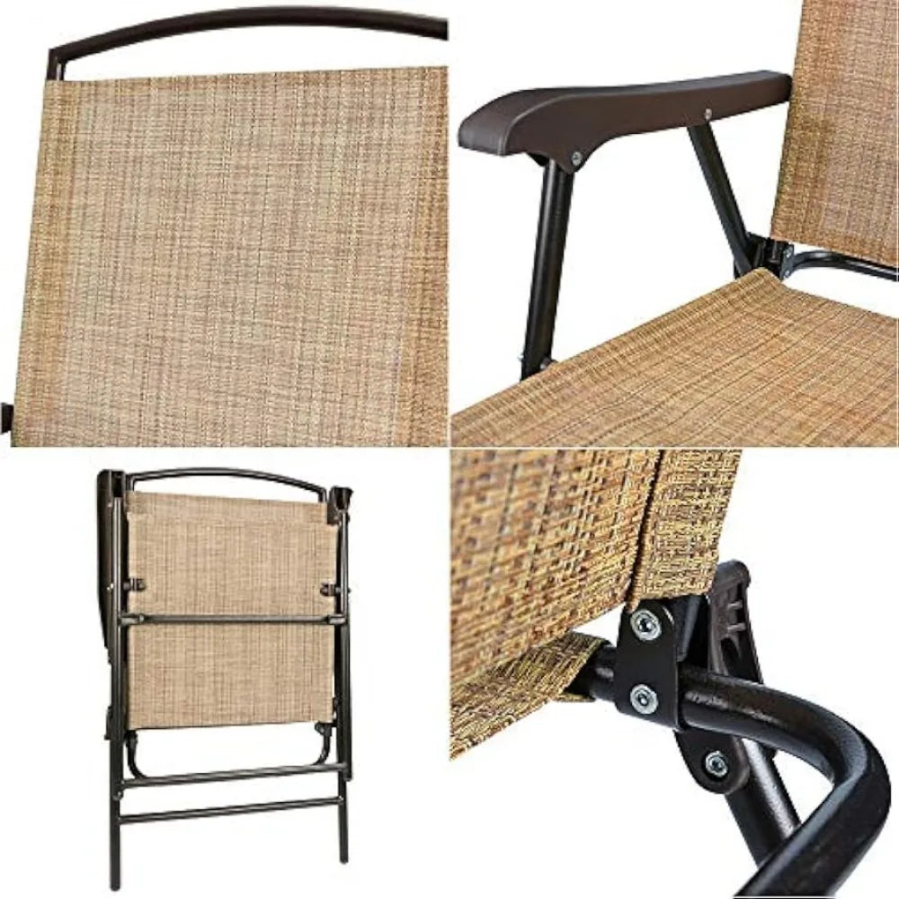 Chaise pliante de terrasse, chaise de pont, chaise de camping, jardin, piscine, plage, chaises à usage peu encombrantes, ensemble de 2 pouvant supporter un poids important