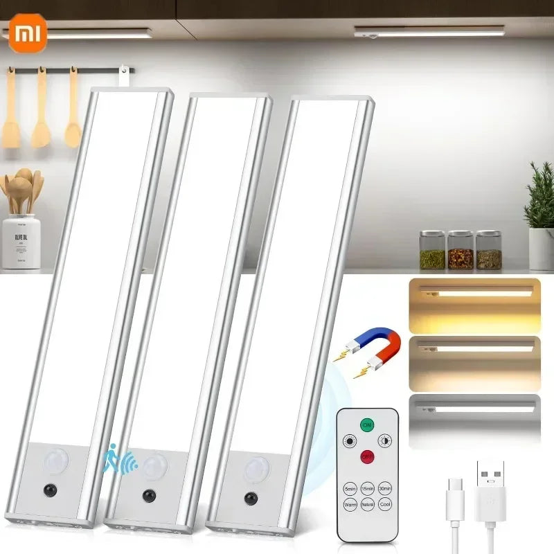 Lámpara de noche LED Xiaomi con sensor de movimiento, recargable por USB, 1500 mAh, para habitación, cocina, armario, escalera, pasillo