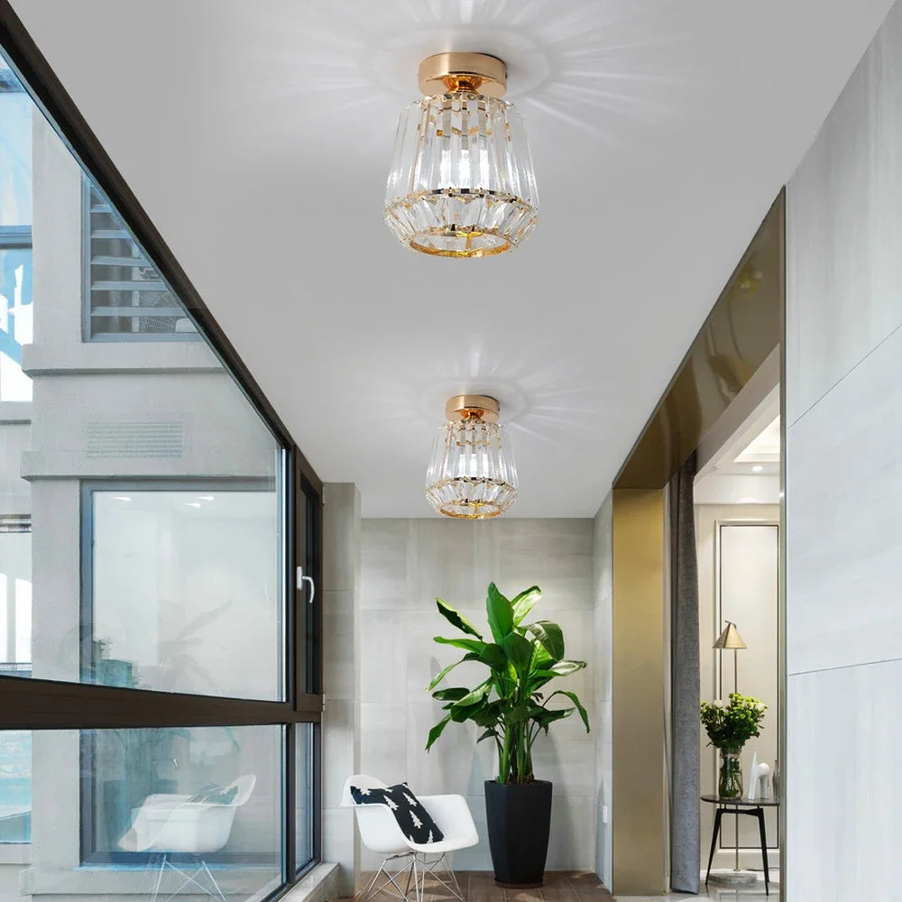 Modern Pendant Light Crystal Led Gold Chandelier Ceiling Lamp Living Dining Room Luminaire Aisle Kitchen Island Decor Fixture