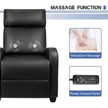 Massage Recliner Chair for Living Room Adjustable PU Leather Reclining Chair Home Theater Seating Modern Winback Single Sofa