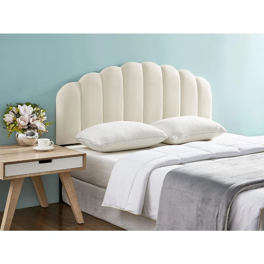 Tufted Velvet Upholstered Headboard Channel Queen Full Size Bed Adjusted Height 42-50 Inch Velvet Fabric and Durable Wood Legs