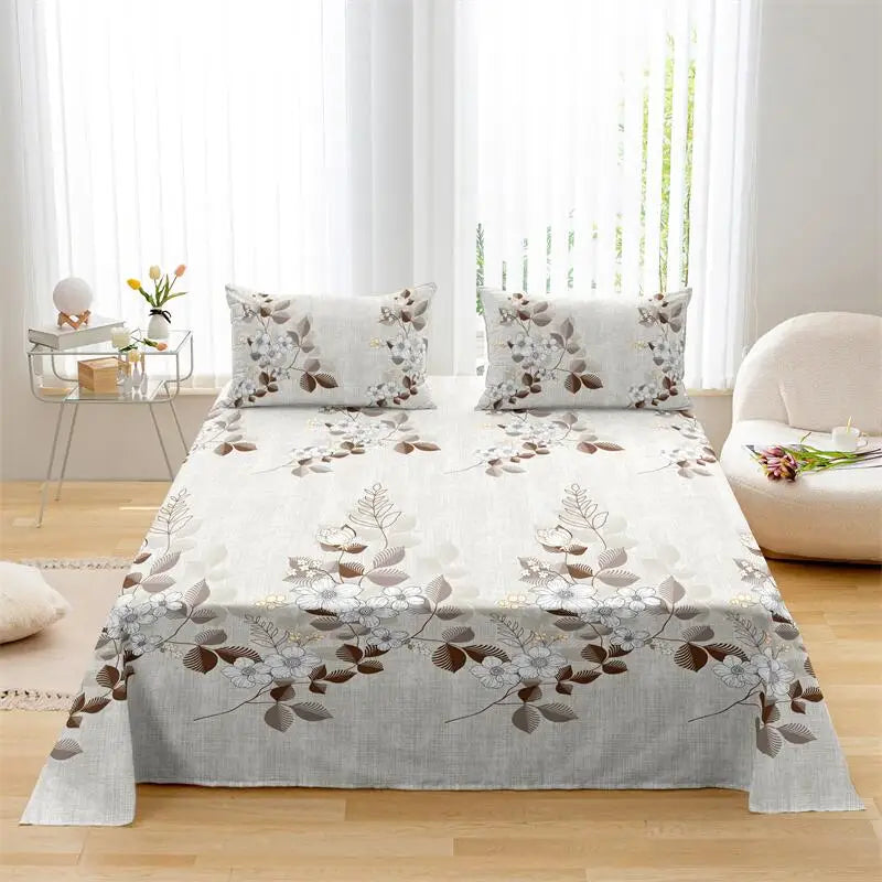 Kuup New Printed sanding Home Bedding Set Simple Fresh Comfortable Duvet Cover Set with Sheet Comforter Covers Pillowcases