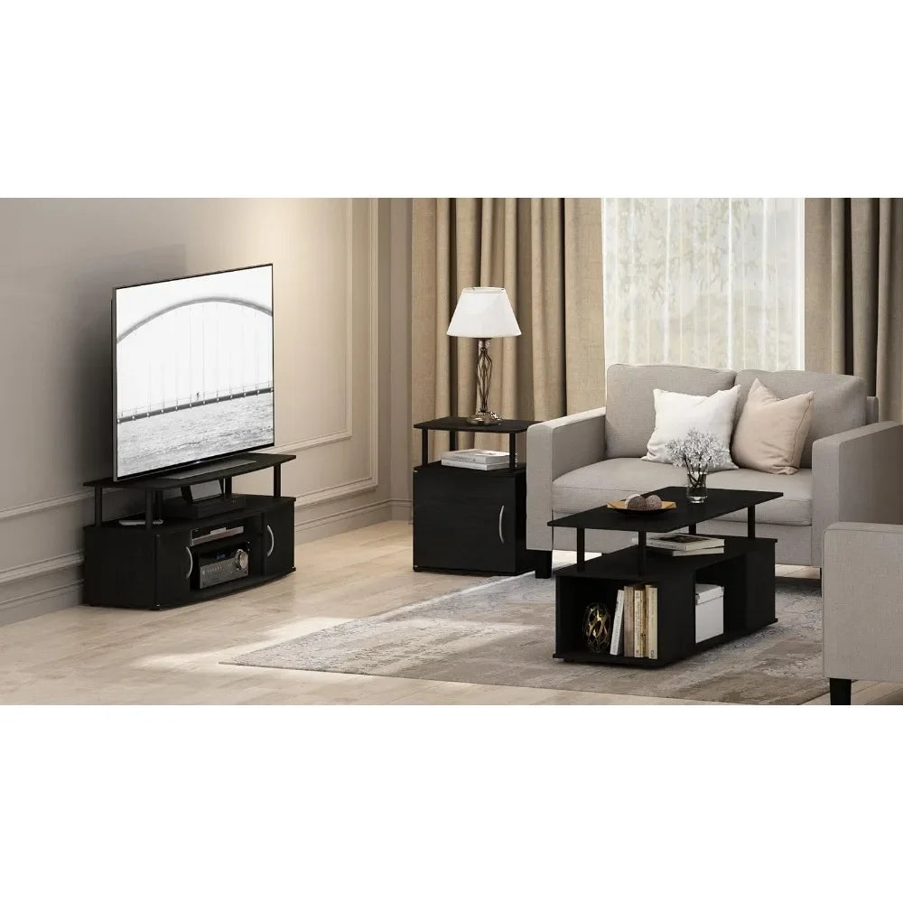 Large Entertainment Stand for TV Up to 55 Inch, Blackwood