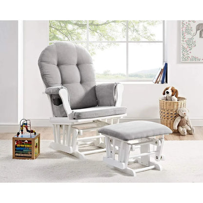 Fauteuil inclinable et repose-pieds Windsor Angel Line, naturel et gris