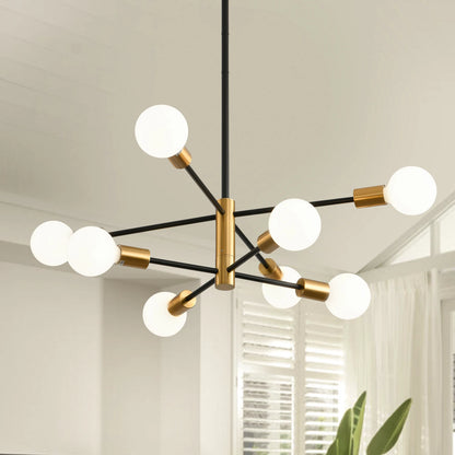 Modern Nordic Sputnik Black Chandeliers LED Lamp 8/10/12Light Home Lighting Indoor Fixtures Pendant Ceiling Not Included Bulbs