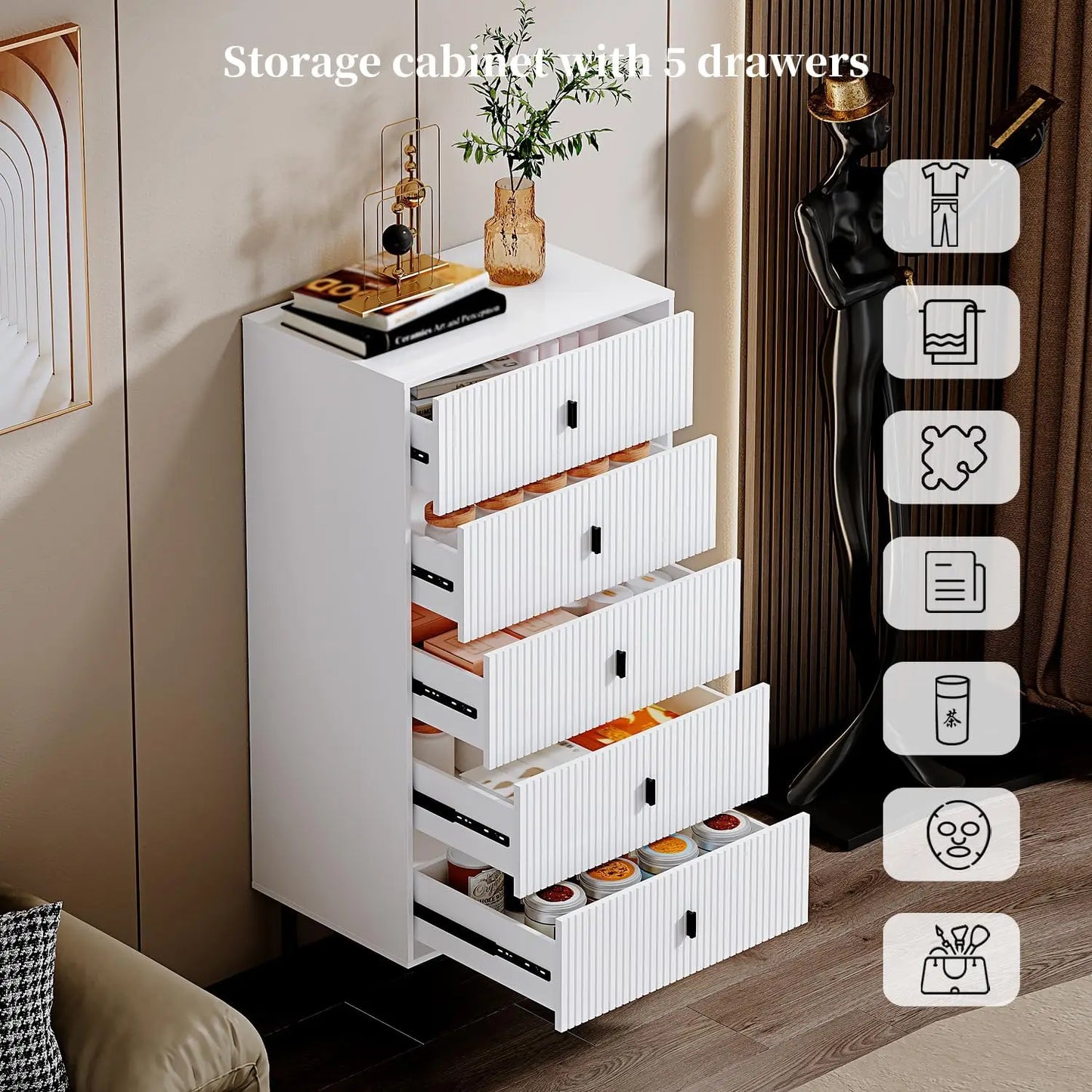 5/6/9 Drawer Dresser for Bedroom,Modern Drawer Chest,Chest of Drawer,Tall Storage Dresser Cabinet Organizer Unit with Metal Legs