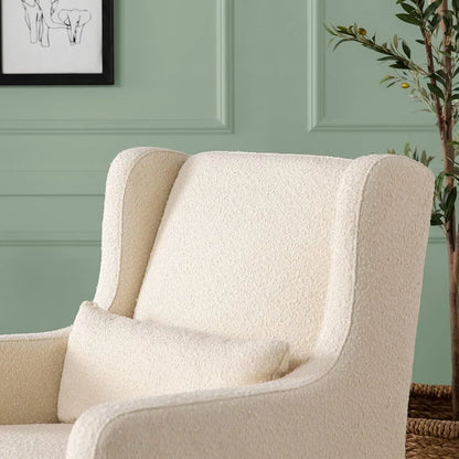 Carter's by DaVinci Adrian Swivel Glider with Storage Ottoman in Performance Cream Linen, Water Repellent and Stain Resistant,