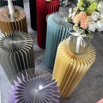 Paper Folding Column Wedding Anniversary Ornament Birthday Party Dessert Table Baby Shower DIY Cake Display Stand Decoration