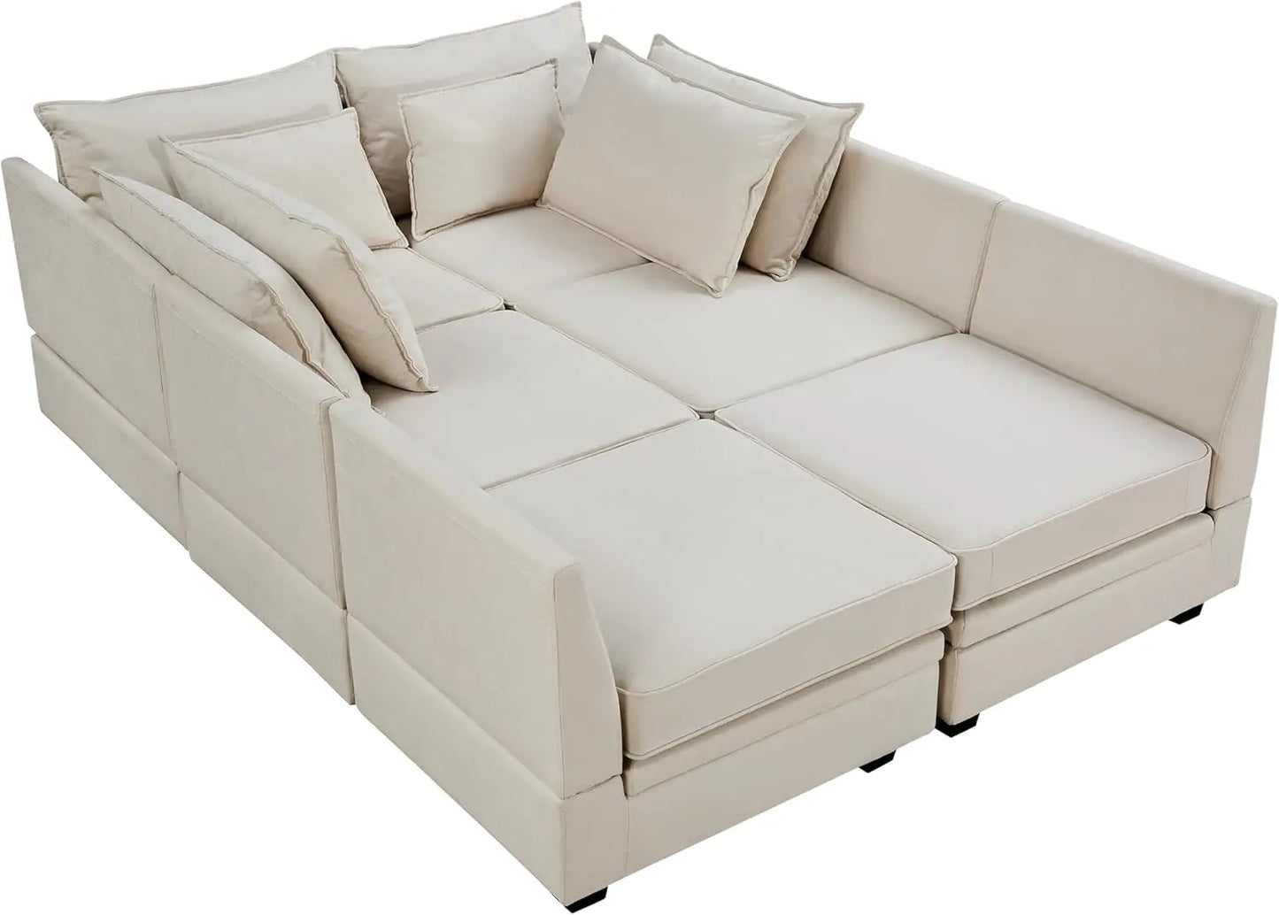 Sofá modular con chaise longue reversible, sofá modular convertible con espacio de almacenamiento