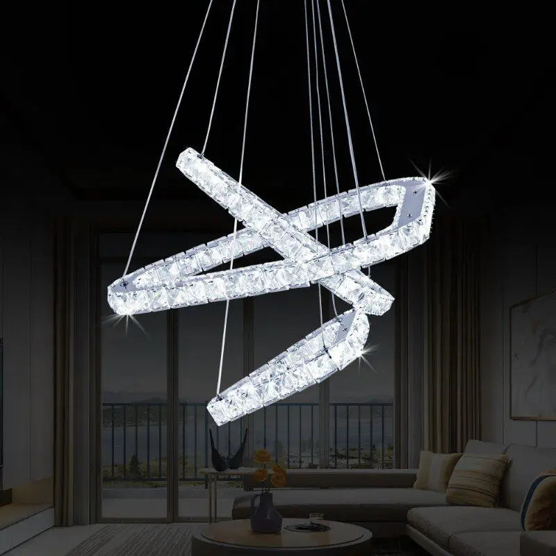 Crystal Chandelier Light Living Room Remote Control Bedroom Pendant Lamps Dining Table K9 Chrome Lustre Ceiling Lamps Luminaires