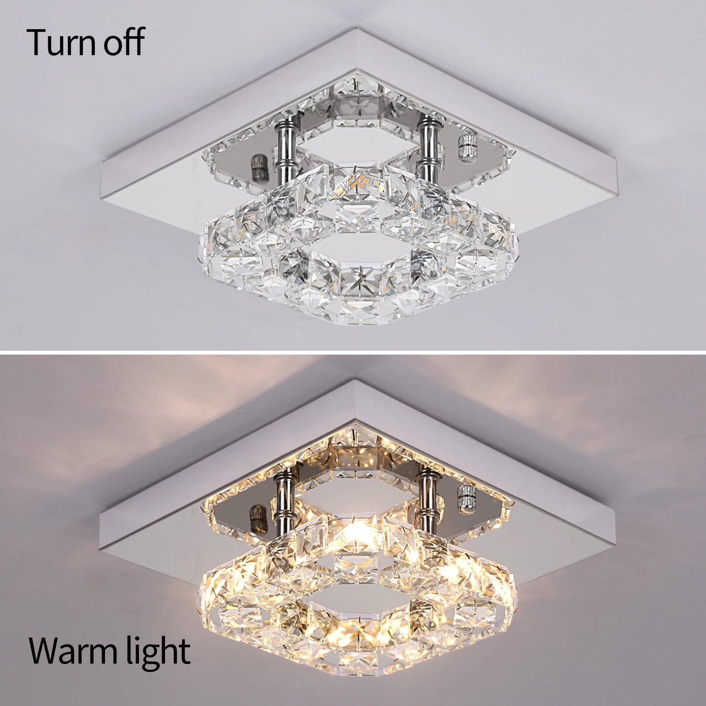 Lustre de plafond en cristal K9, luminaire suspendu pour couloir d'intérieur, éclairage de vestiaire, luminaire de plafond décoratif à LED pour allée