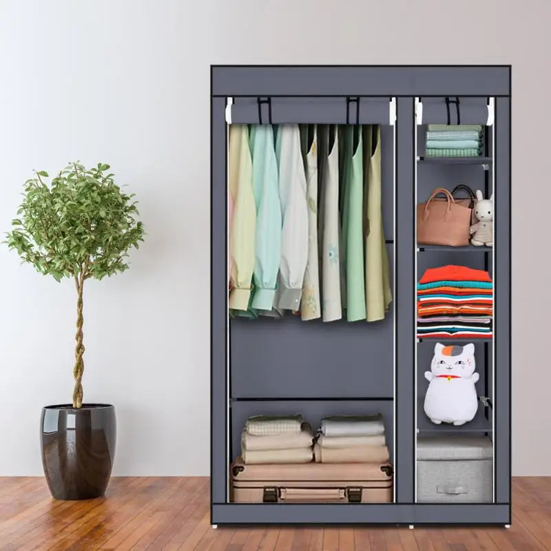 Dustproof Wardrobe Rental Room Bedroom Clothes Closet Waterproof Sturdy Fabric Clothes Storage Organizer Living Room Furniture