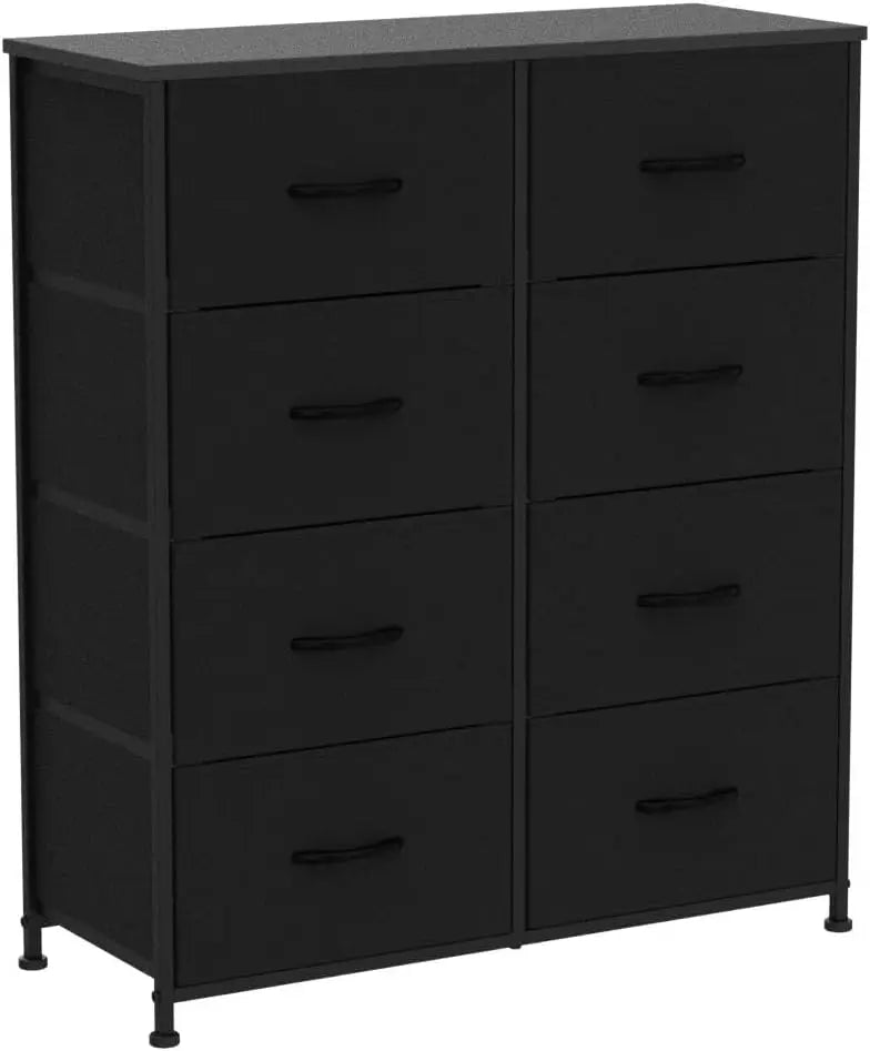 Dresser for Bedroom, Chest of Drawers, Closet Storage with 8 Drawers, Cloth Dresser Clothes Organizers Tower with Fabric Bins