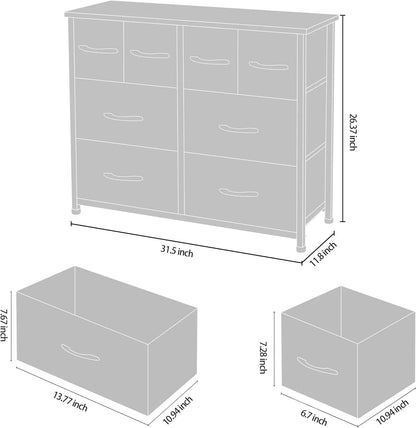 4/5/6/8/9/10/11 Drawers, Bedroom, Wide Fabric Dresser for Storage and Organization