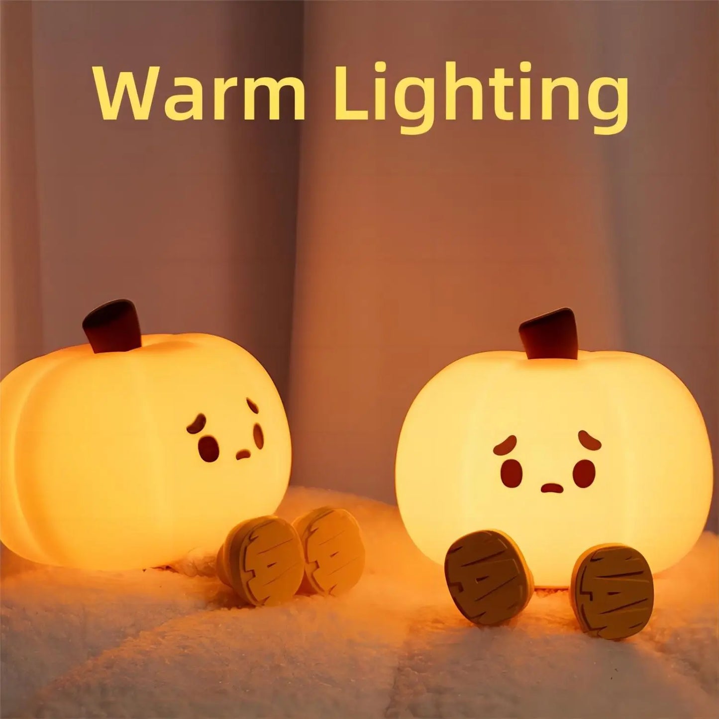 Luces de noche de calabaza de Halloween, lindas lámparas de silicona suave y seguras, decoraciones con temporizador, decoración de mesita de noche regulable, regalos de Halloween para niños y bebés