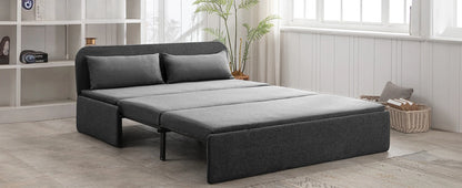 Sofá cama Queen plegable, convertible de lino con colchón convertible, sofá cama doble plegable con 2 cojines, sofá cama