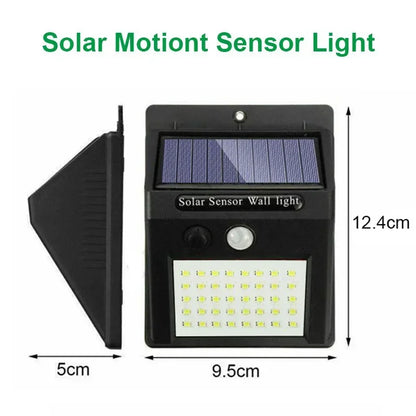 Lámpara solar LED con sensor de movimiento PIR, lámpara de pared solar para exteriores, impermeable, alimentada por energía solar, lámpara de calle con luz solar, decoración de jardín