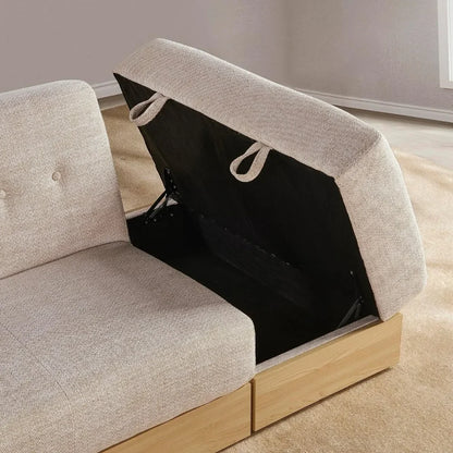 Canapé-lit ottoman multifonctionnel avec tiroir coulissant, canapé-lit pliable avec support de rangement latéral à deux niveaux