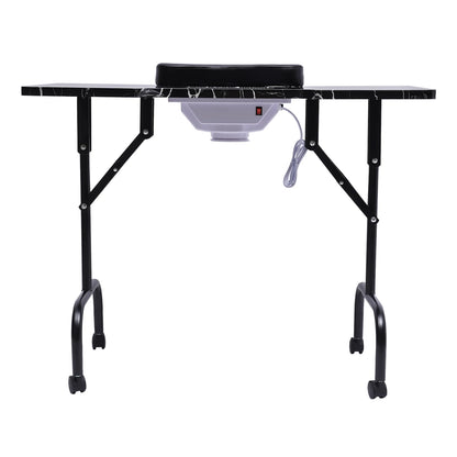 Portable Nail Table for Technicians w/ Folding Function Manicure Desk for Both Salon and Home w/ Dust Collector Fan