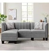 Convertible Sectional Sofas Couches for Living Room,L Shaped Couch with Storage Ottoman,Small Sectional 3 Seater Sofa Small