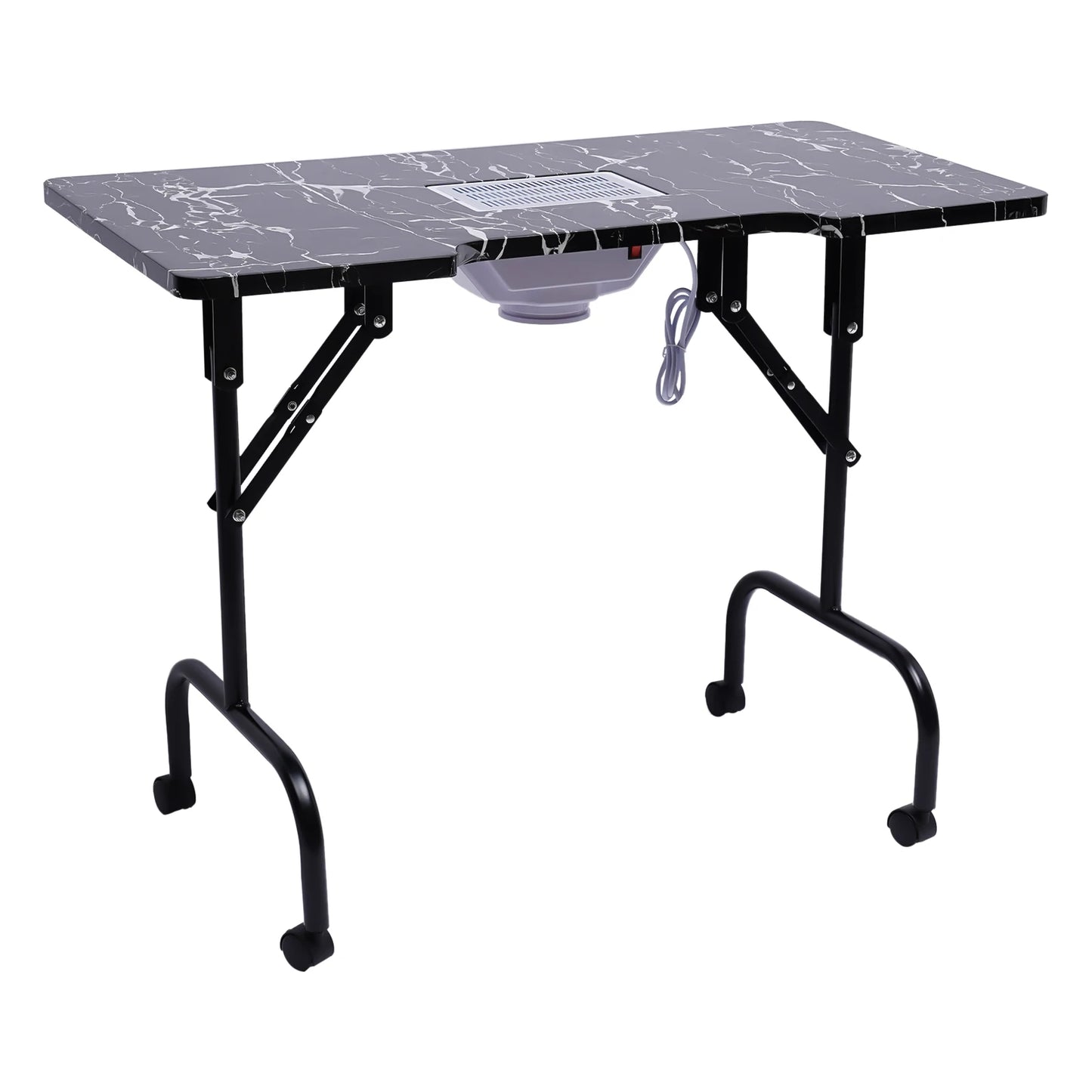 Portable Nail Table for Technicians w/ Folding Function Manicure Desk for Both Salon and Home w/ Dust Collector Fan