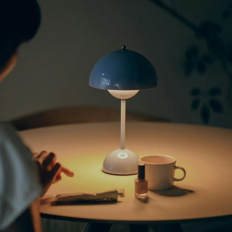 Table Lamp with Touch Control Infinitely Dimmable Mushroom Desk Lamp for Bedroom Living Room Study Cafe Restaurant