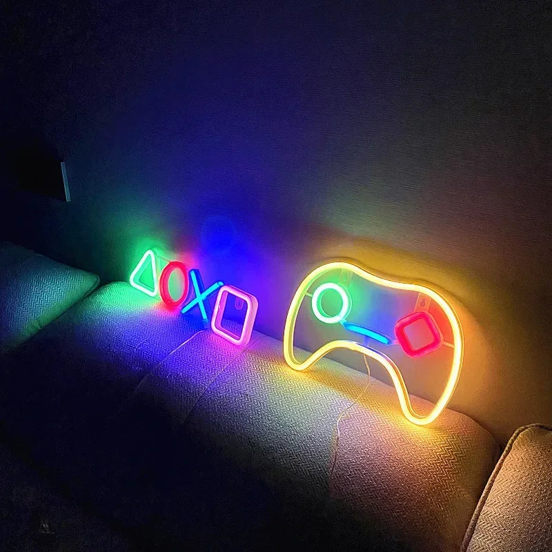 Enseignes au néon pour décoration murale de chambre à coucher, interrupteur alimenté par USB, lumière néon LED pour salle de jeux, salon, salle de jeux pour adolescents, décoration