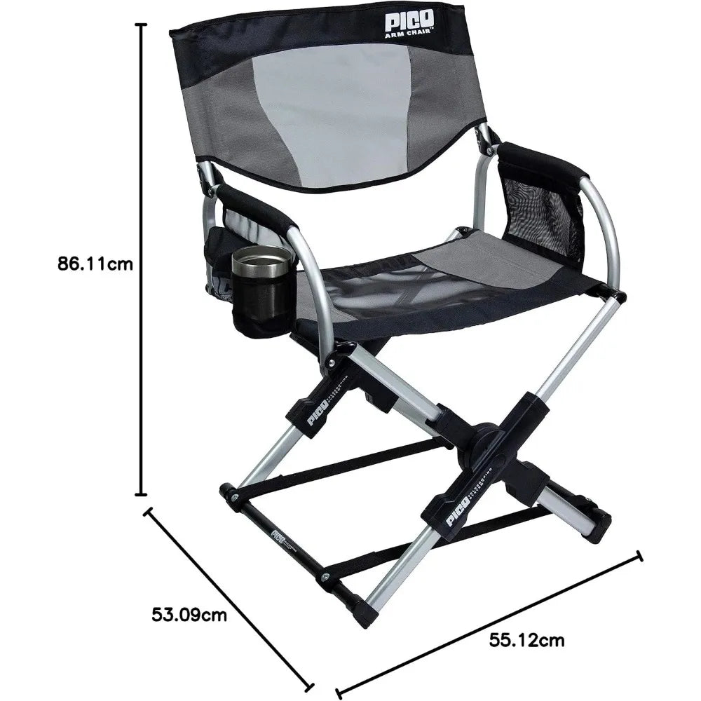 Pico Arm Chair, Folding Director's Chair with Carry Bag