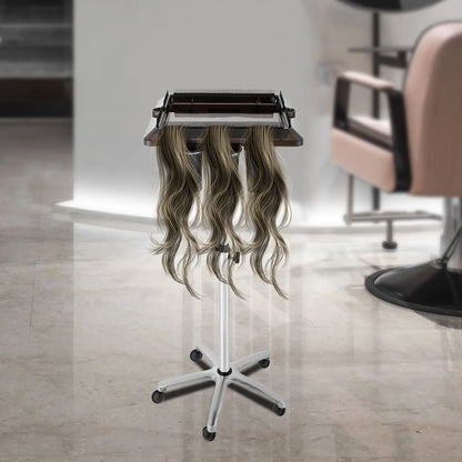 Hairstylist Rolling Salon Tray Cart Hair Extension Tool Height Adjustable Storage Trolley for Hair Salon