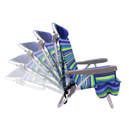 Chaise de plage en aluminium avec sac à dos Mainstays, multicolore