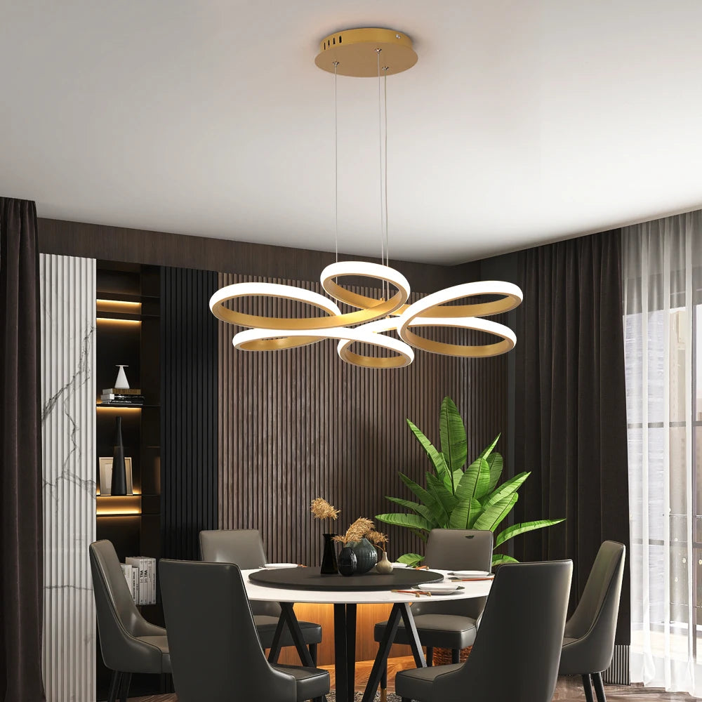 Nordic Acrylic Pendant Light Modern Twisted Led Ceiling Lamp Chandelier Kitchen Dining Room Aisle Decor Hanging Fixture Lumina