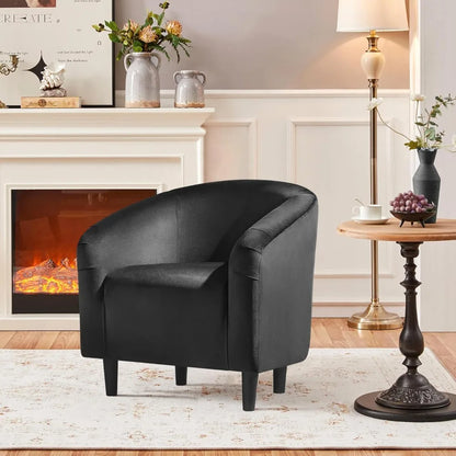 Barrel Chair, Modern Accent Chair Comfy Velvet Armchair Club Sofa Chair Vanity Chair for Living Room Bedroom Office Small Space