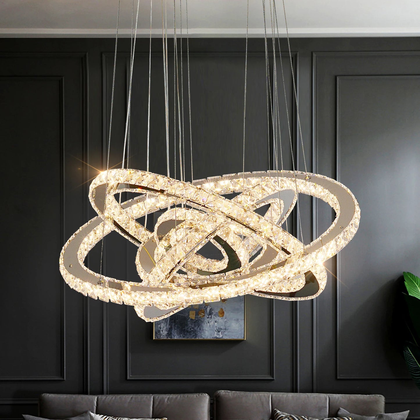 Lustre en cristal moderne grand luminaire suspendu en cristal pour salon chambre plafonnier lustres luminaire plafonnier