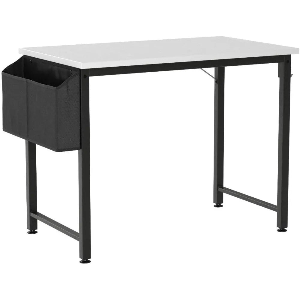 Petit bureau d'ordinateur blanc pour la maison, le bureau, les petits espaces, 31 pouces, moderne, pour étudiants, ordinateur portable, bureau d'écriture