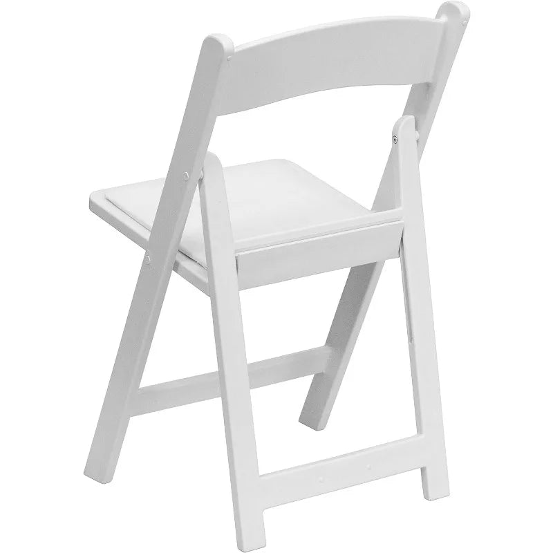 Hercules Series Folding Chair - White Resin - Set of 4 800LB Weight Capacity Comfortable Event Chair - Light Wei