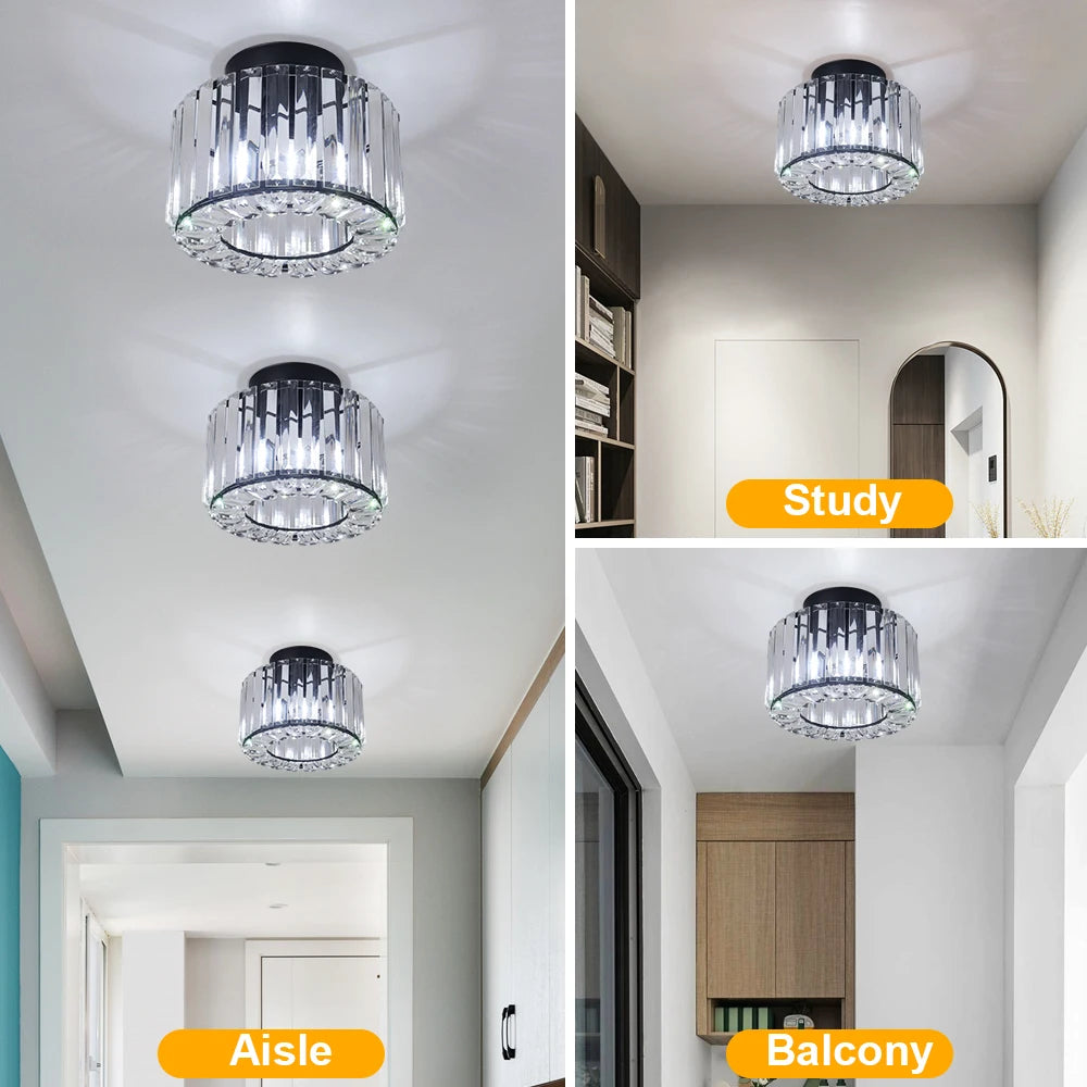 Modern Ceiling Lamp Mininalist Led K9 Crystal Ceiling Light Chandelier Bedroom Decor Luxury Living Dining Room Balcony Corridor