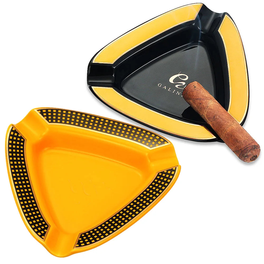 Portable Ceramic Cigar Ashtray Home 3 Slot Tube Ash Tray Travel Cigar Accessories Gift Box Packaging