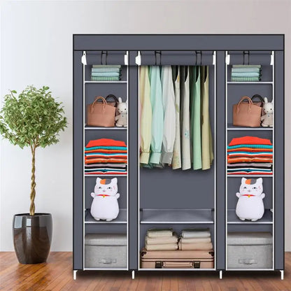 Armoire pliable pour location de chambre à coucher, placard à vêtements à double tige, organisateur de rangement de vêtements, armoires, salon, meubles de maison